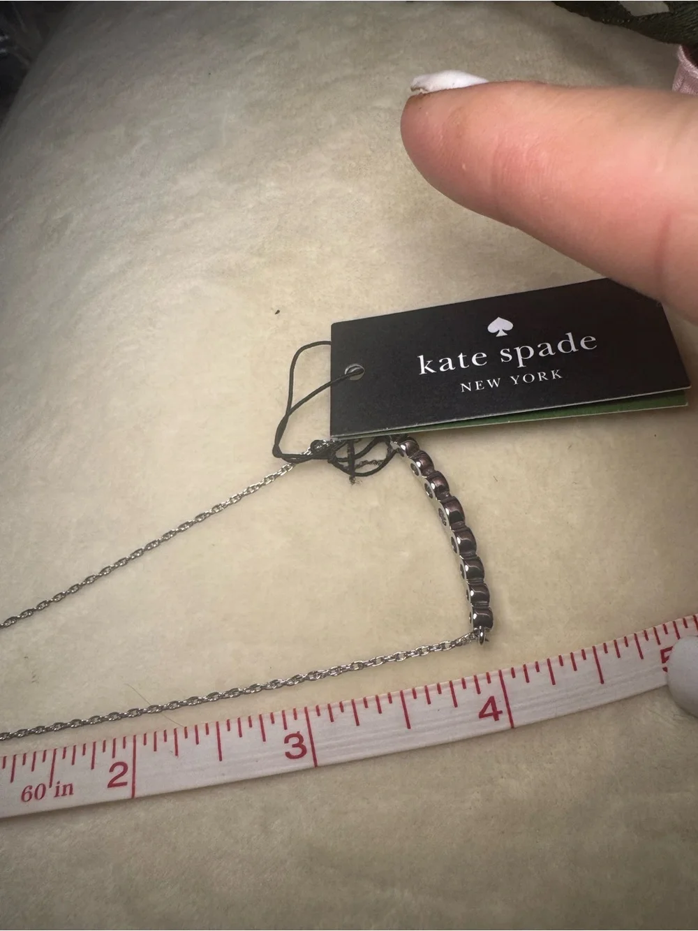 Kate Spade Silver Adjustable Bracelet w/ 9 Crystals and Dustbag Brand New - Picture 6 of 6